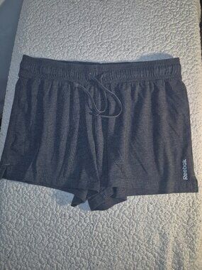 Reebok Ladie's athletic shorts, dark grey w/ drawstring. Large/ 30" waist